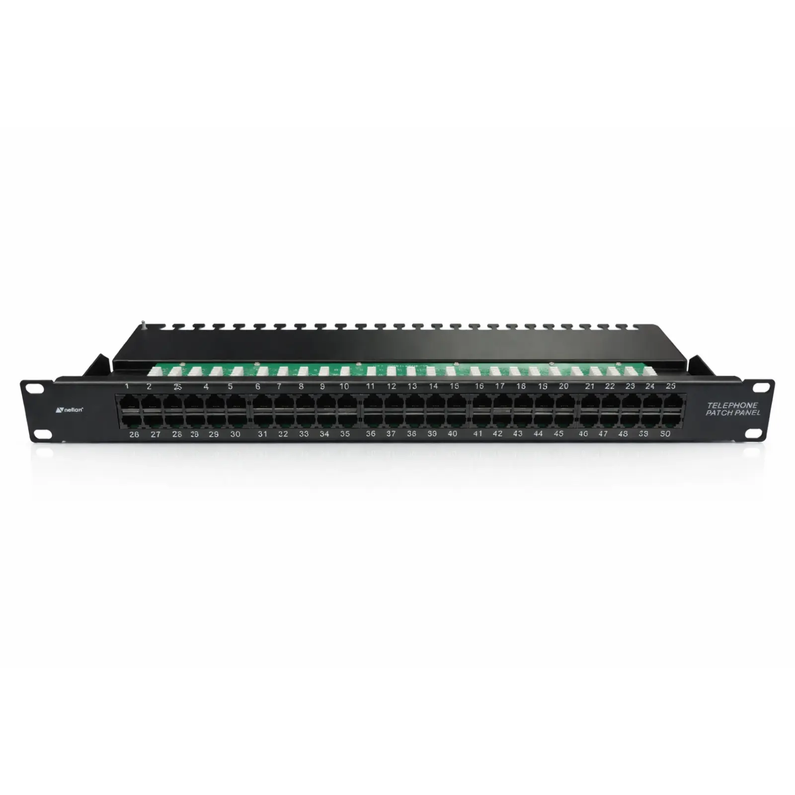 50 Port Cat3 ISDN Telefon Patch Panel 1U 19'' Dolu