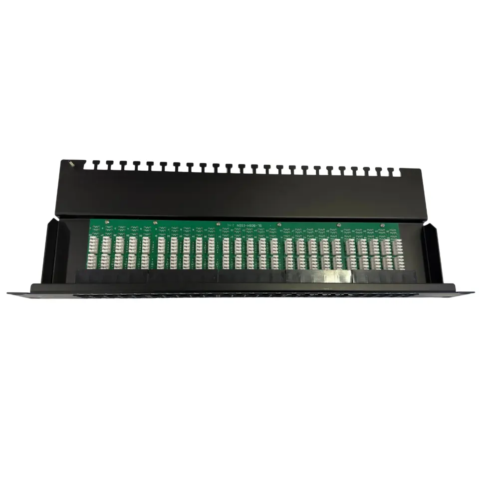 50 Port Cat3 ISDN Telefon Patch Panel 1U 19'' Dolu