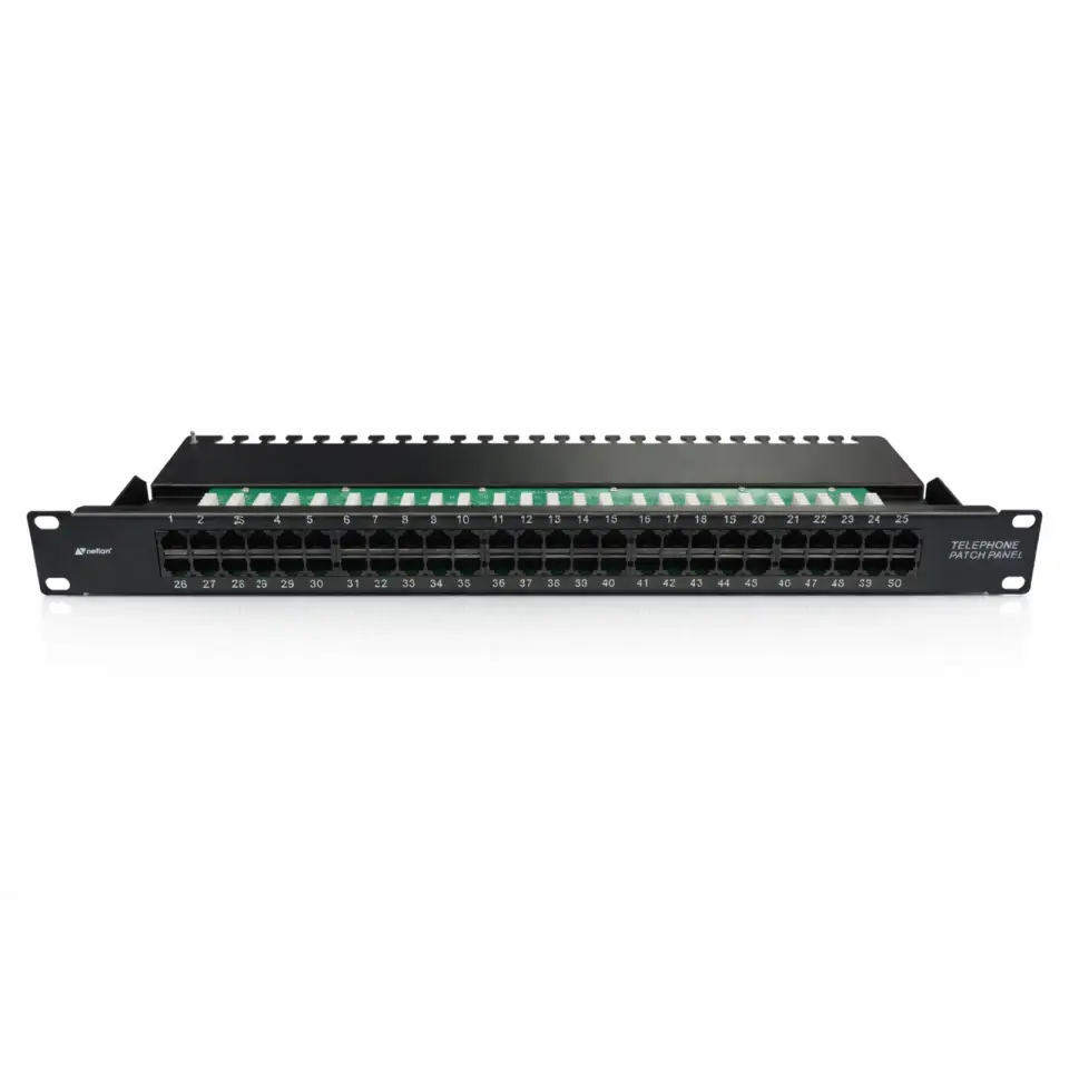 25 Port Cat3 ISDN Patch Panel 1U 19'' Dolu