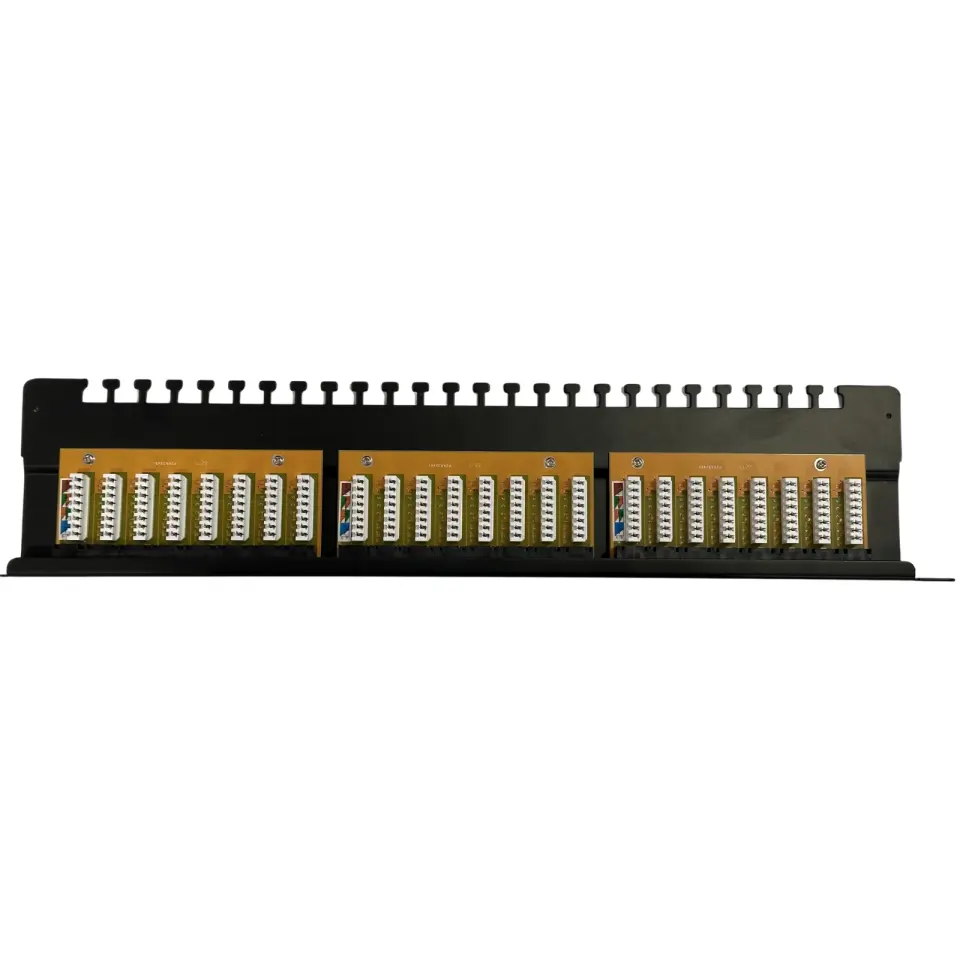 24 Port Cat6 Dolu Patch Panel 0,5U 19''-İnce Tasarım