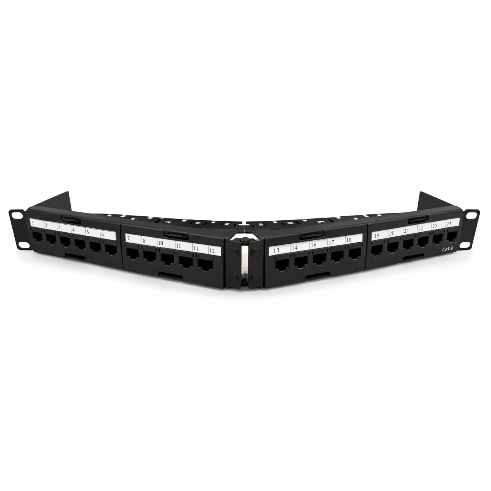 24 Port Cat6A Dolu Patch Panel 1U 19''-Açılı
