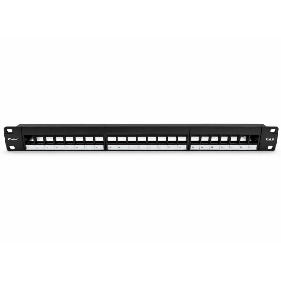 24 Port Cat6 Boş Patch Panel 1U 19''-Modüler
