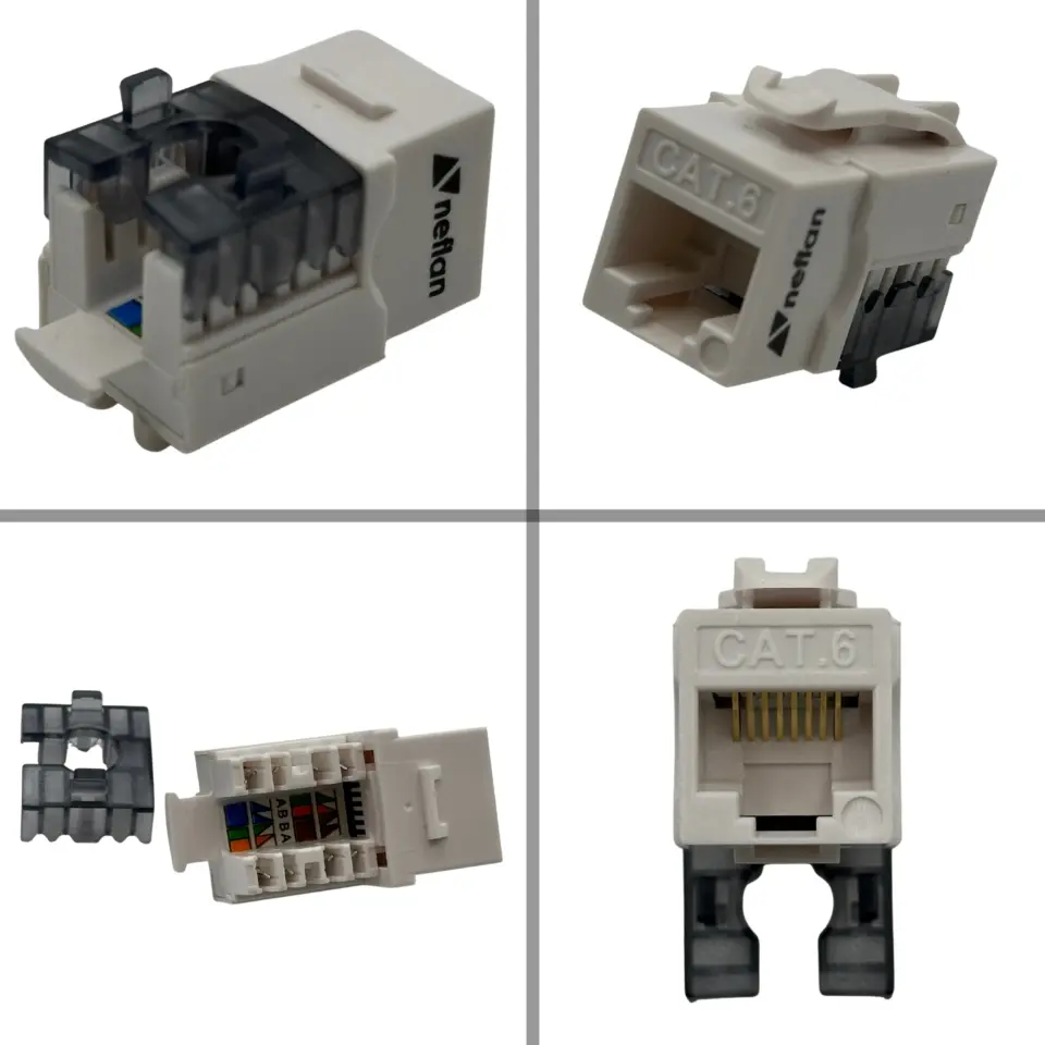 Cat6 RJ45 Keystone Jack 90 Derece Zırhsız-10 Adet