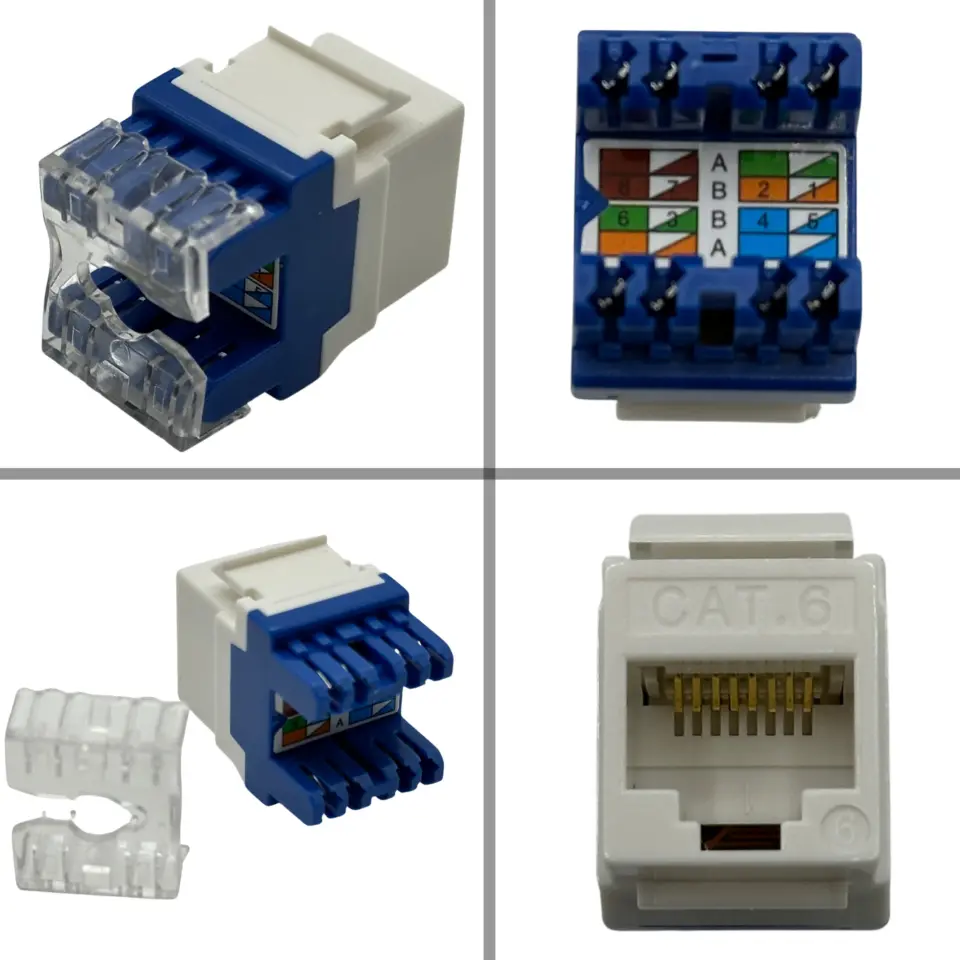 Cat6 RJ45 Keystone Jack 180 Derece Zırhsız (Tip 1)-10 Adet