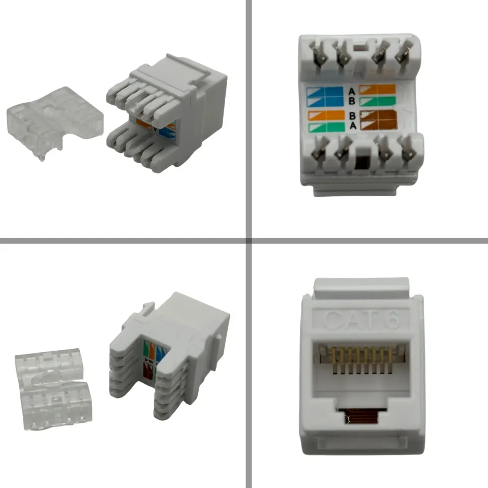 Cat6 RJ45 Keystone Jack 180 Derece Zırhsız (Tip 2)-10 Adet