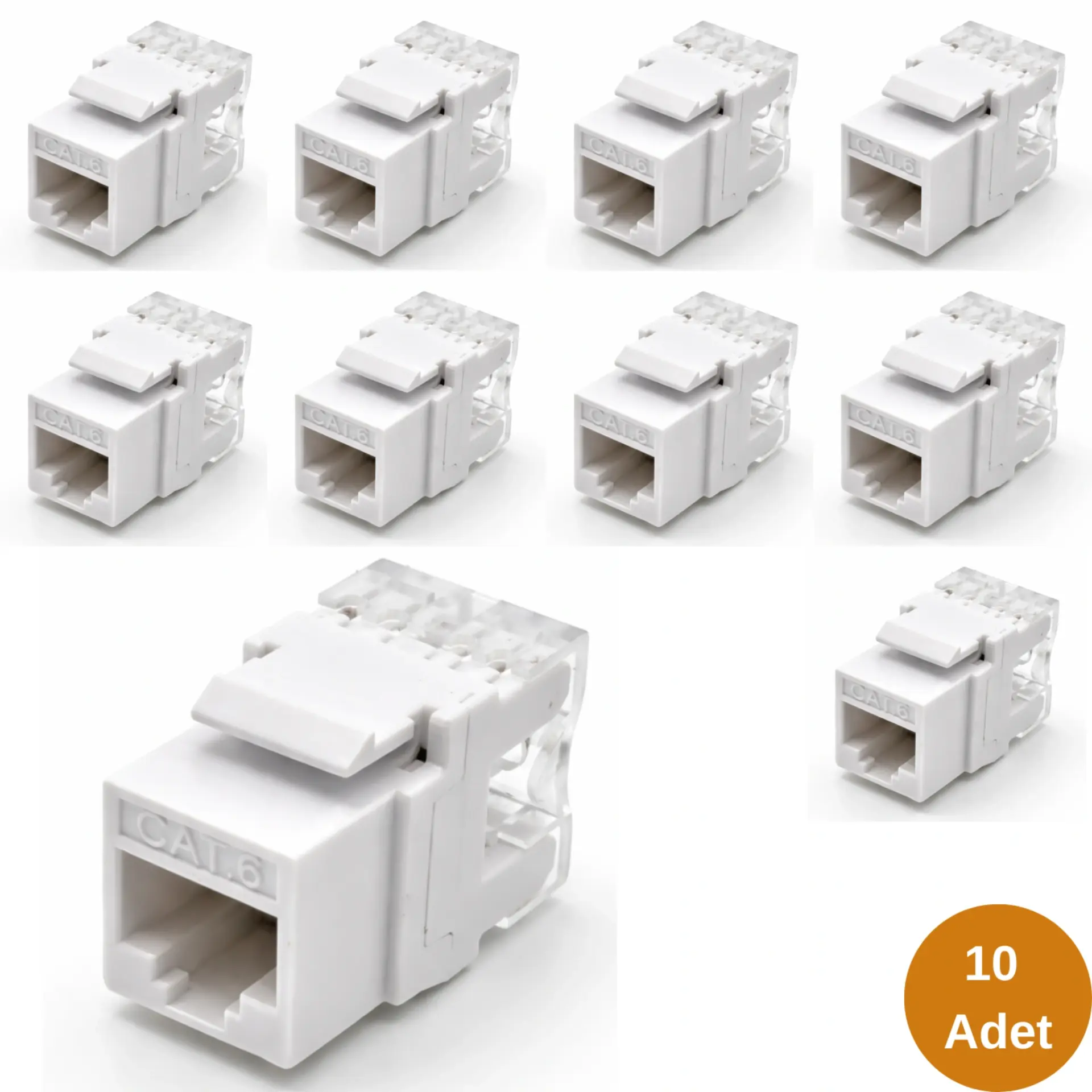 Cat6 RJ45 Keystone Jack 180 Derece Zırhsız (Tip 2)-10 Adet