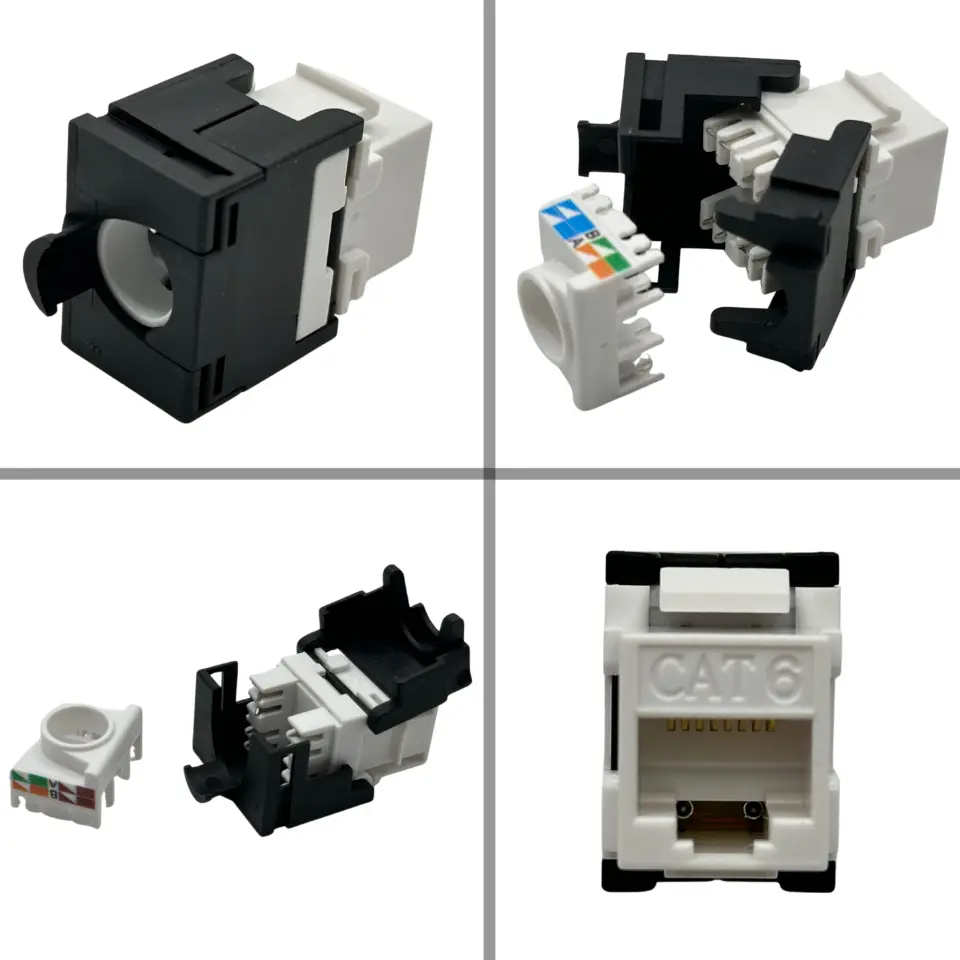Cat6 RJ45 Keystone Jack 180 Derece Zırhsız Kelebek Tipi Aletsiz Sonlandırılabilir-10 Adet