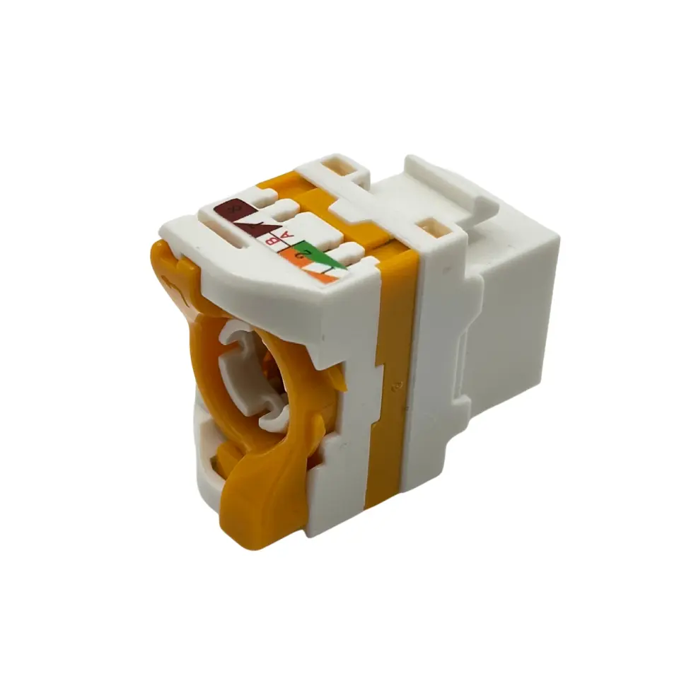 Cat6 RJ45 Keystone Jack 180 Derece Zırhsız Çevirmeli Tip Aletsiz Sonlandıralabilir-10 Adet