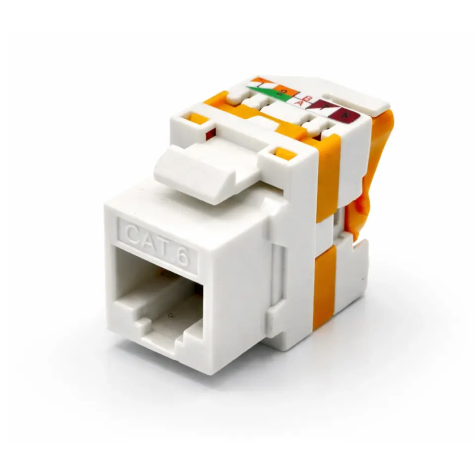 Cat6 RJ45 Keystone Jack 180 Derece Zırhsız Çevirmeli Tip Aletsiz Sonlandıralabilir-10 Adet