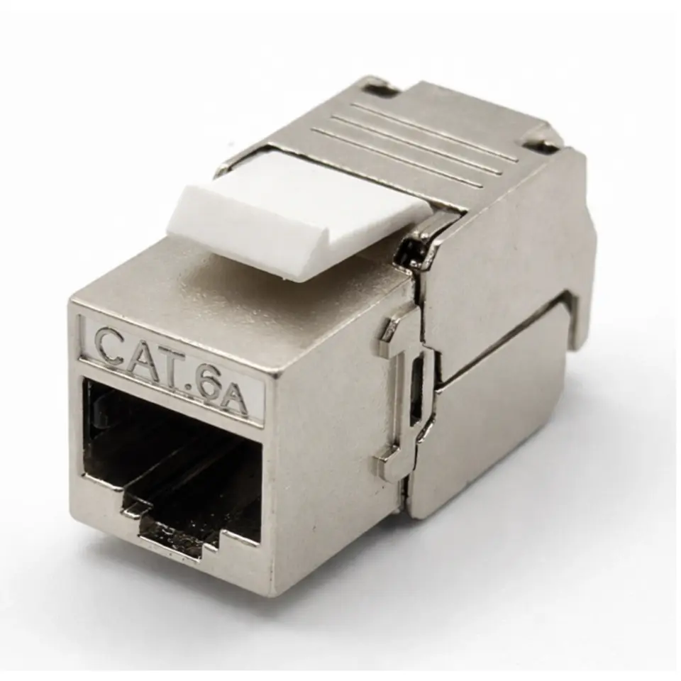 Cat6A RJ45 Keystone Jack 180 Derece S/FTP Zırhlı Aletsiz Sonlandıralabilir-10 Adet