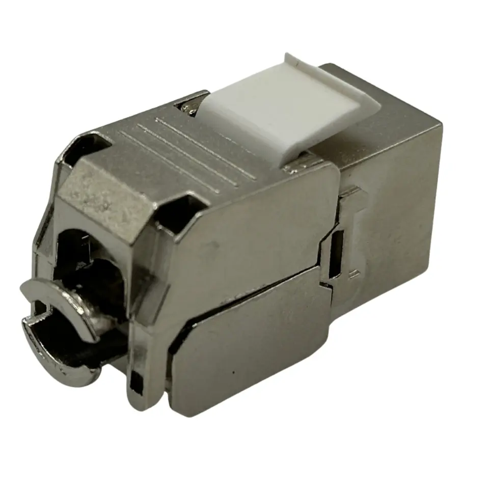 Cat6A RJ45 Keystone Jack 180 Derece S/FTP Zırhlı Aletsiz Sonlandıralabilir-10 Adet