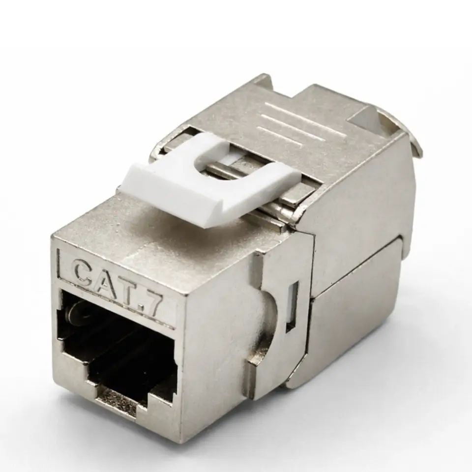 Cat7 RJ45 Keystone Jack 180 Derece S/FTP Zırhlı Aletsiz Sonlandıralabilir-10 Adet
