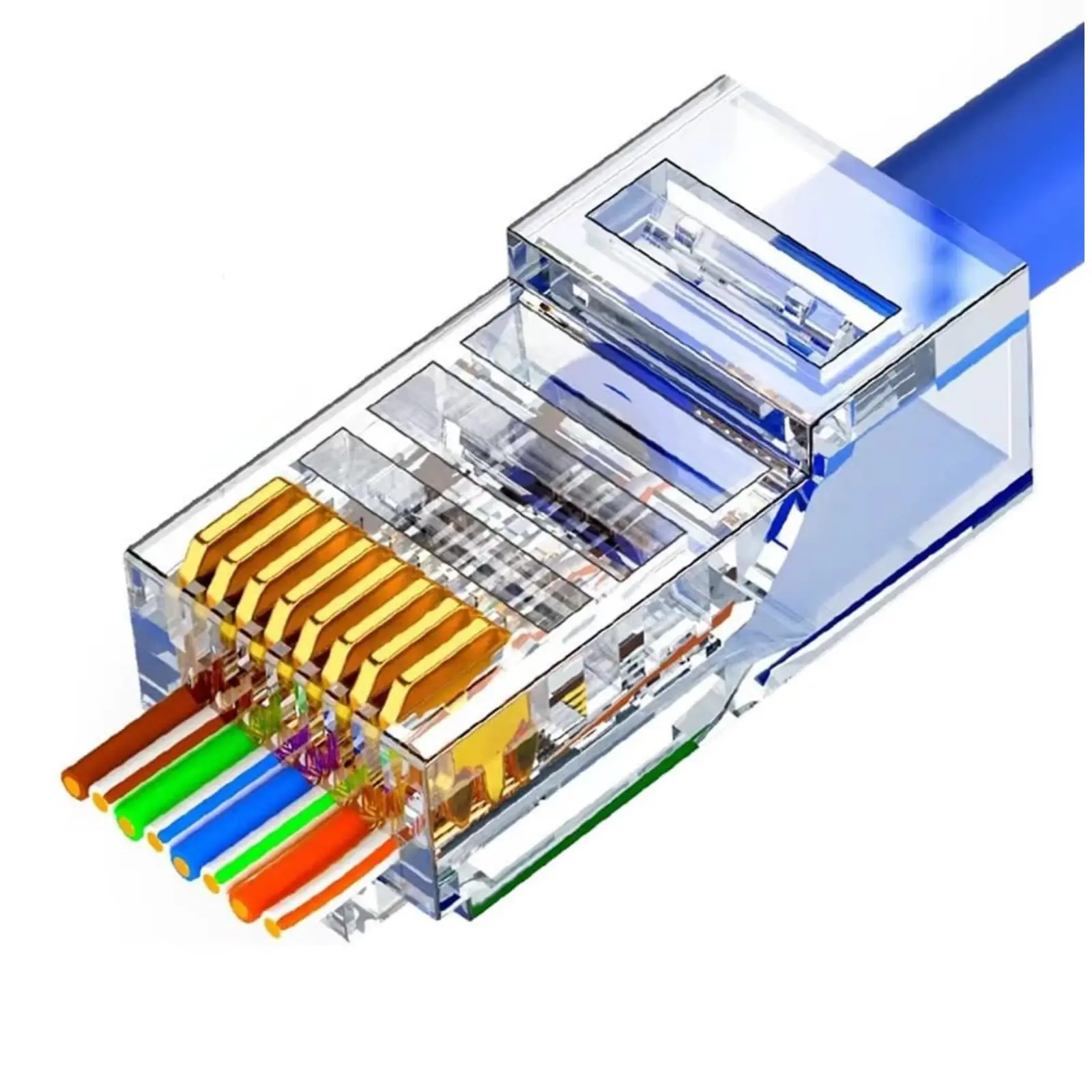 Cat6 Yeni Nesil RJ45 EZ Konnektör Jack Zırhsız-100adet