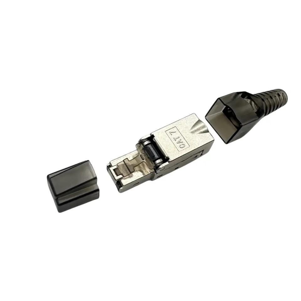 Cat7 Endüstriyel Konnektör Jack S/FTP Zırhlı Aletsiz Sonlandıralabilir