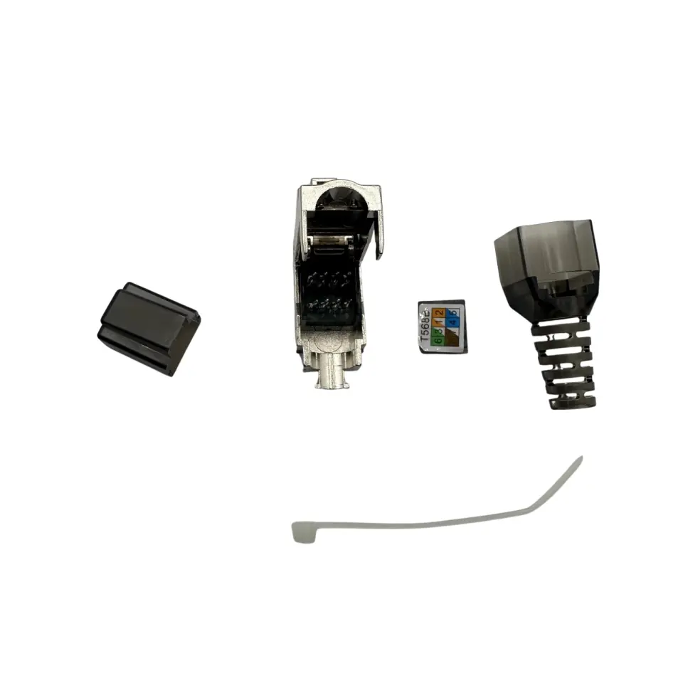 Cat7 Endüstriyel Konnektör Jack S/FTP Zırhlı Aletsiz Sonlandıralabilir