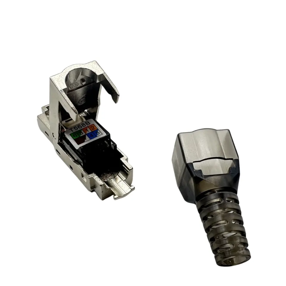 Cat7 Endüstriyel Konnektör Jack S/FTP Zırhlı Aletsiz Sonlandıralabilir