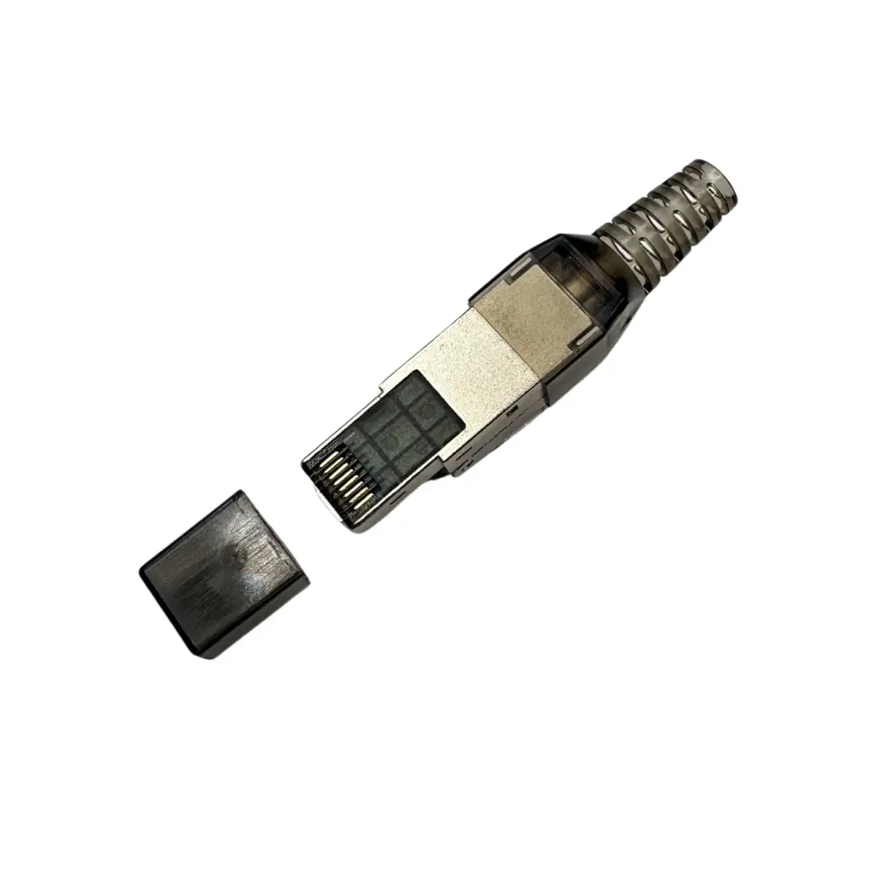 Cat7 Endüstriyel Konnektör Jack S/FTP Zırhlı Aletsiz Sonlandıralabilir