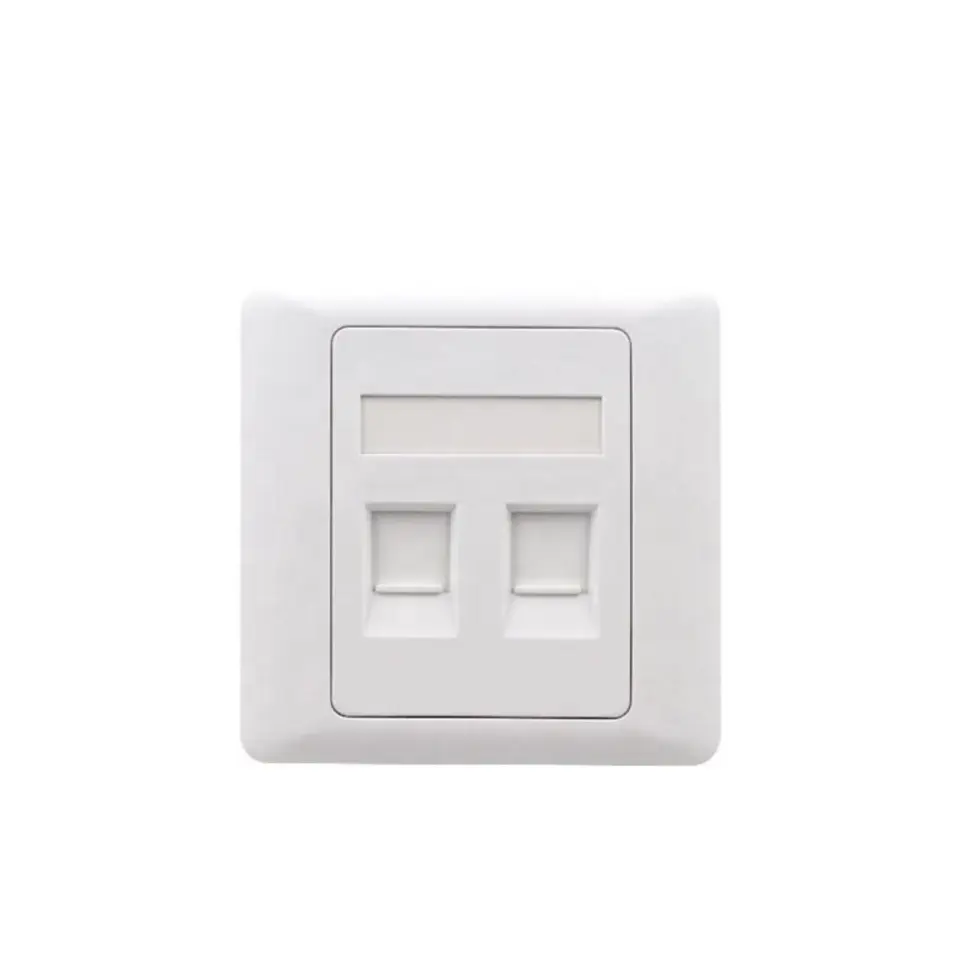 2 Port Face Plate RJ45 Cat6 45X45 Fransız Tip