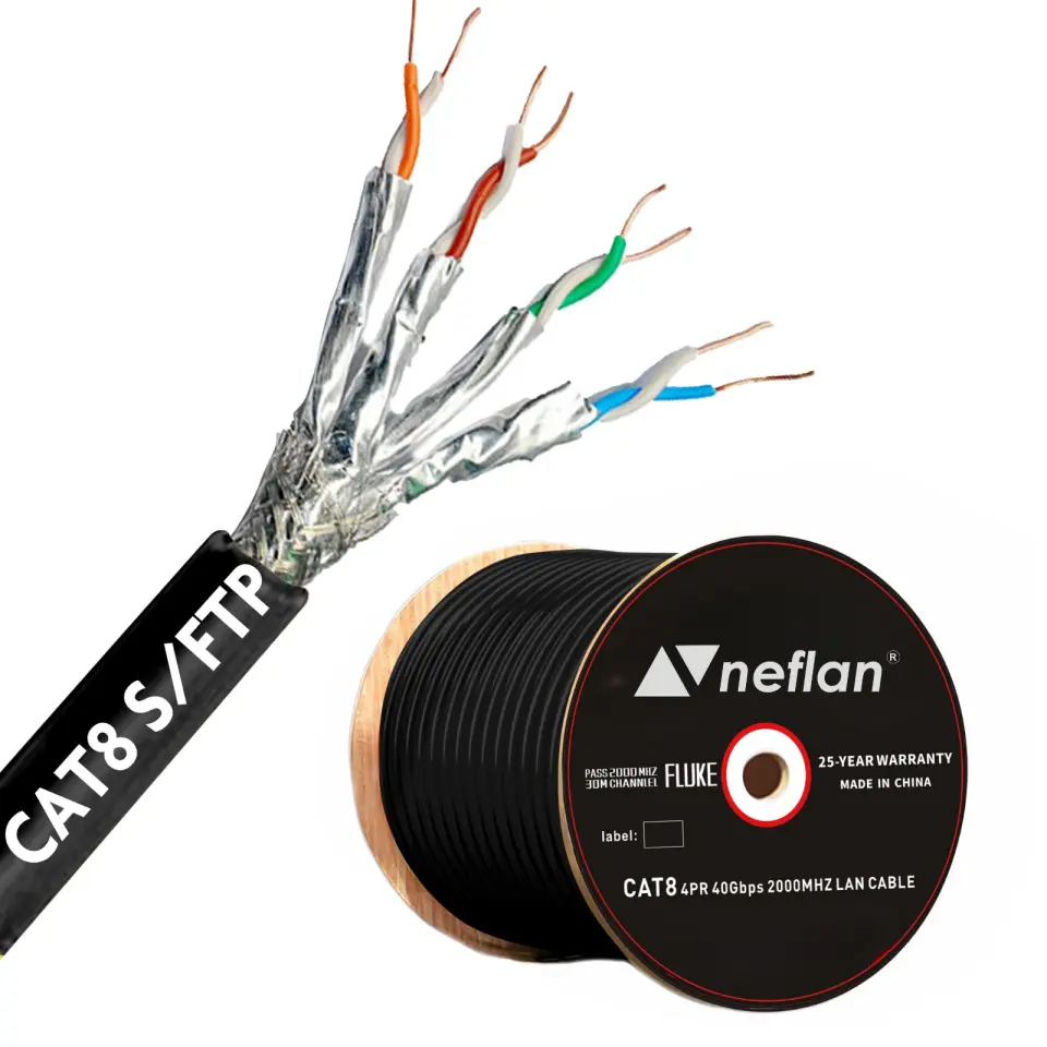 Cat8 Outdoor S/FTP PE 23 Awg Data Kablosu Siyah-500metre