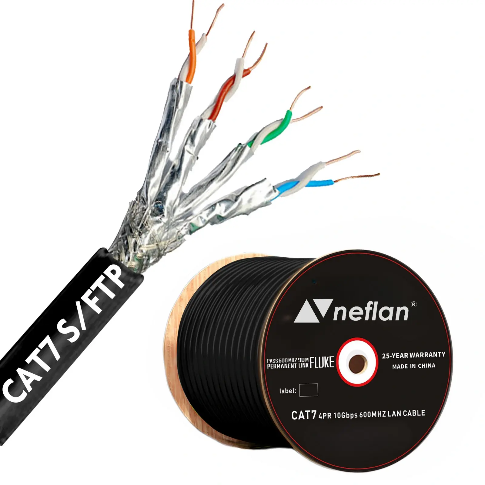 Cat7 Outdoor PE S/FTP 23 Awg Data Kablosu Siyah-500metre
