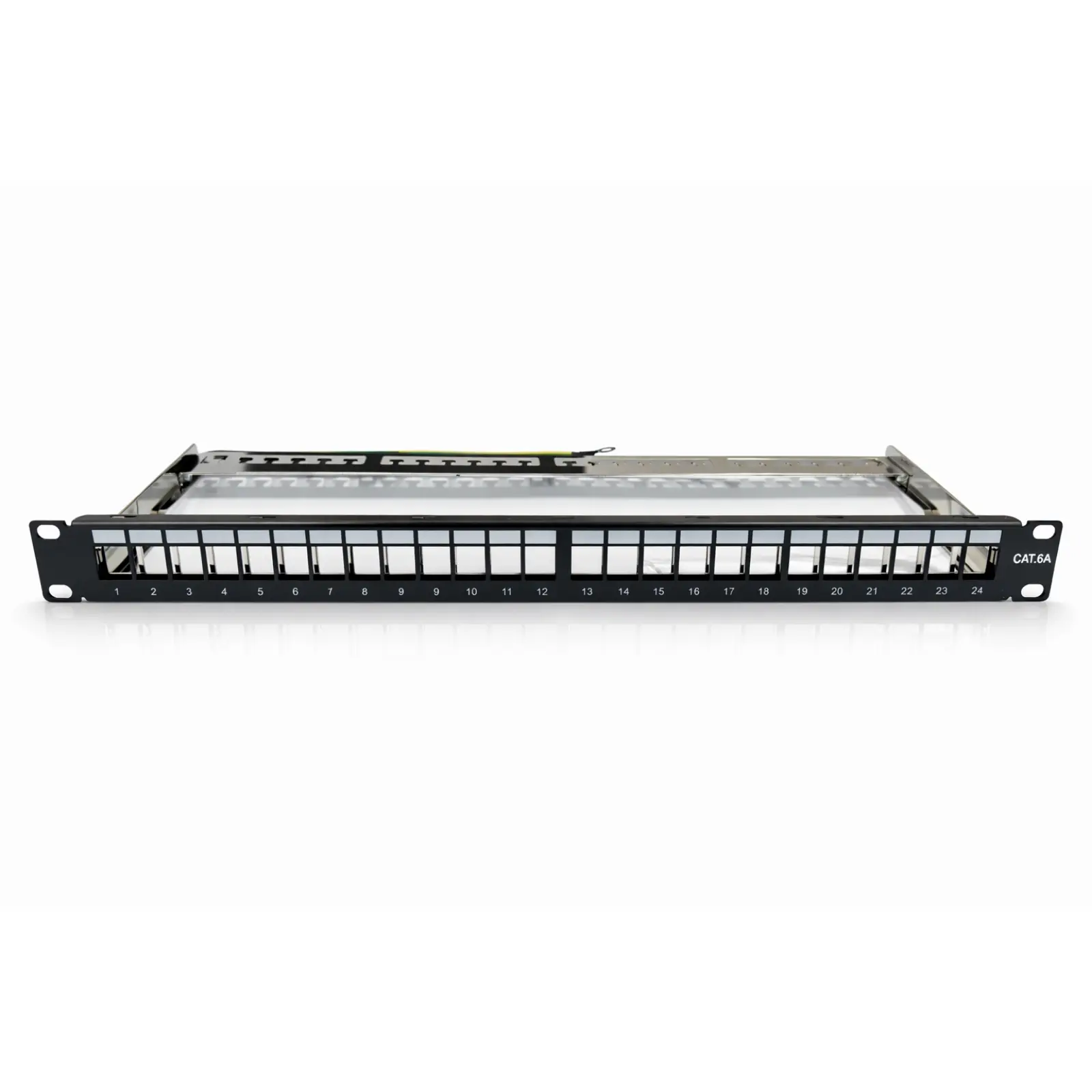 24 Port Cat6A/Cat7 FTP Boş Patch Panel 1U 19''Zırhlı-Modüler