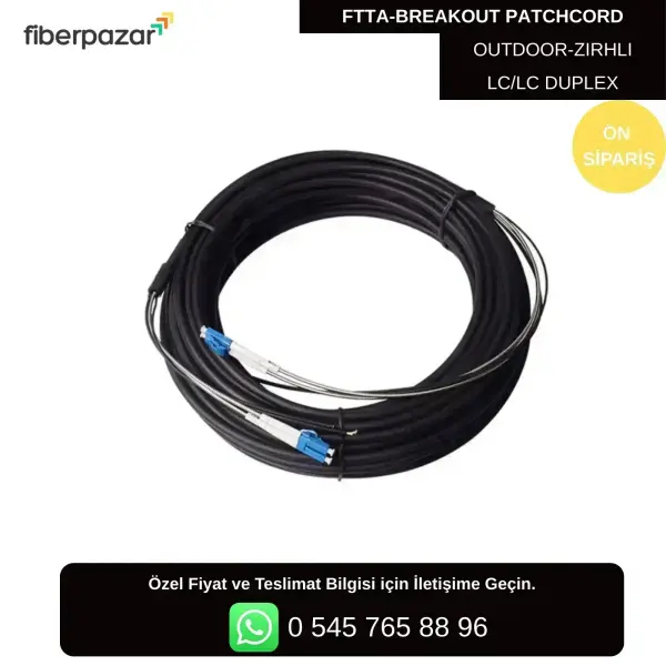 LC-LC Duplex Singlemode Breakout-Zırhlı Patchcord-150 metre