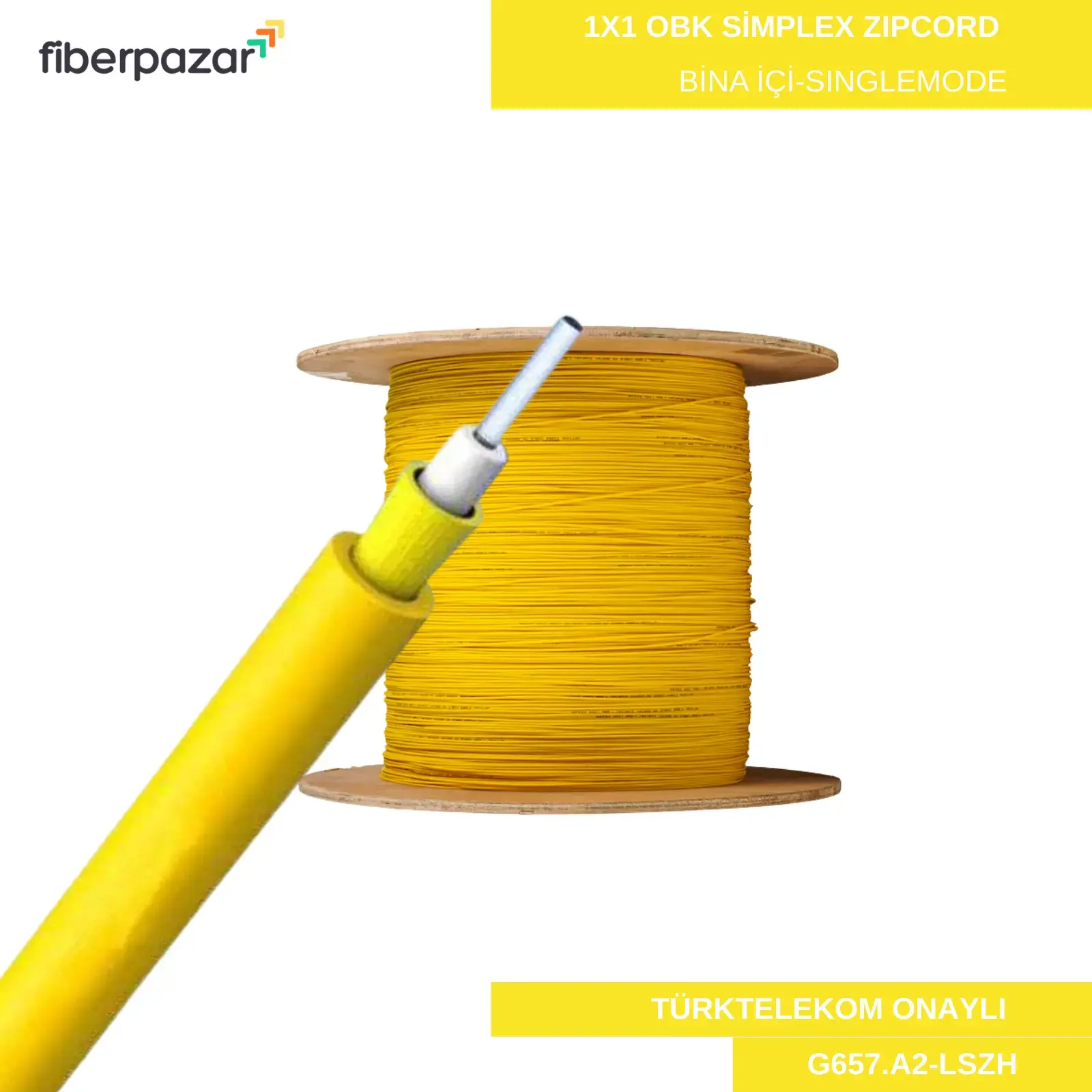 OBK Kablo(Bina İçi GPON Fiber Optik Kablo) 1 Core G657 A2 - 1000 metre