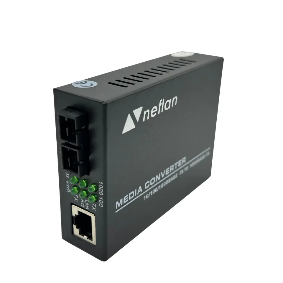 Fiber Optik-Ethernet Dönüştürücü Singlemode SC DX Gigabit to Gigabit Ethernet 1310nm-20km