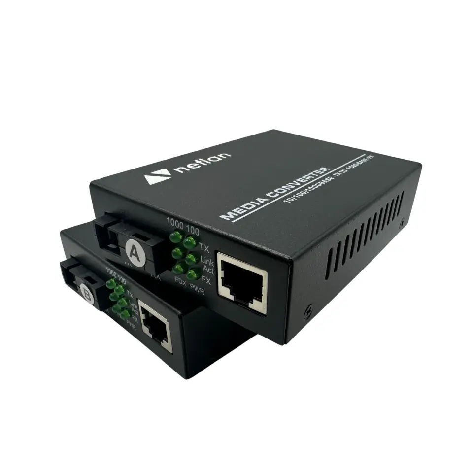 Fiber Optik-Ethernet Dönüştürücü BIDI SC SX Singlemode Gigabit to Gigabit Ethernet 1310nm/1550nm 20km(Çift)