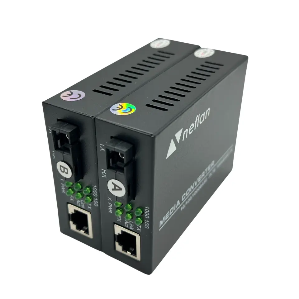 Fiber Optik-Ethernet Dönüştürücü BIDI SC SX Singlemode Gigabit to Gigabit Ethernet 1310nm/1550nm 20km(Çift)