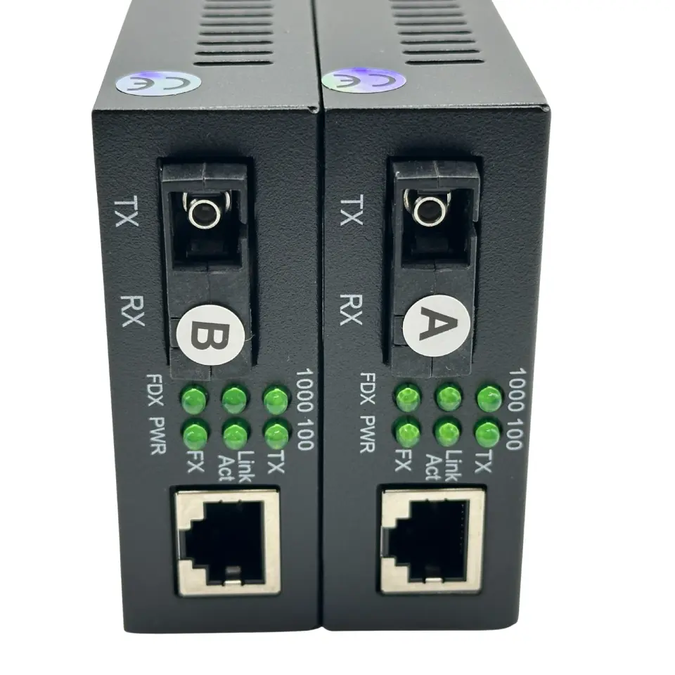 Fiber Optik-Ethernet Dönüştürücü BIDI SC SX Singlemode Gigabit to Gigabit Ethernet 1310nm/1550nm 20km(Çift)