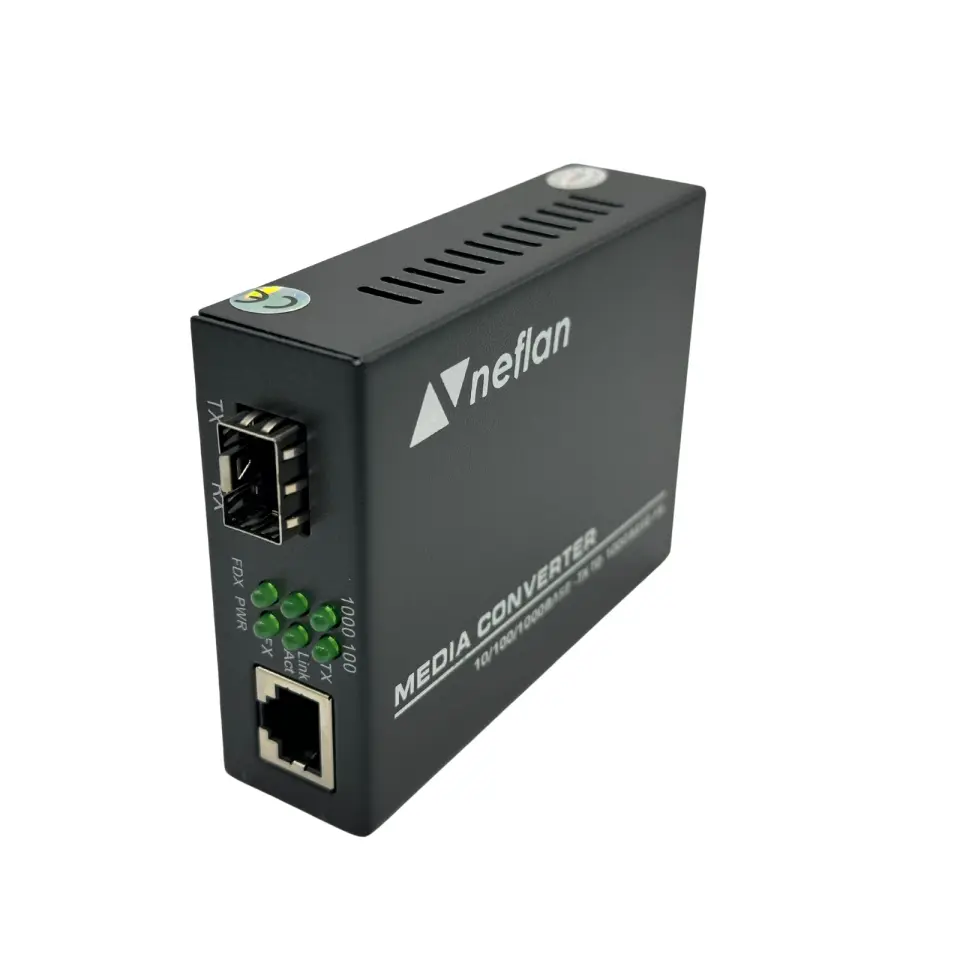 Fiber Optik-Ethernet Dönüştürücü ( Media Converter ) SFP SM/MM Gigabit to Gigabit Ethernet
