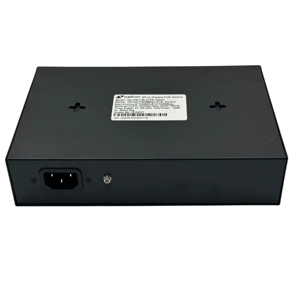 POE+ Switch 8Port Gigabit Ethernet 2Port Gigabit SFP 2Port Gigabit Uplink,250mt,Watchdog,150W