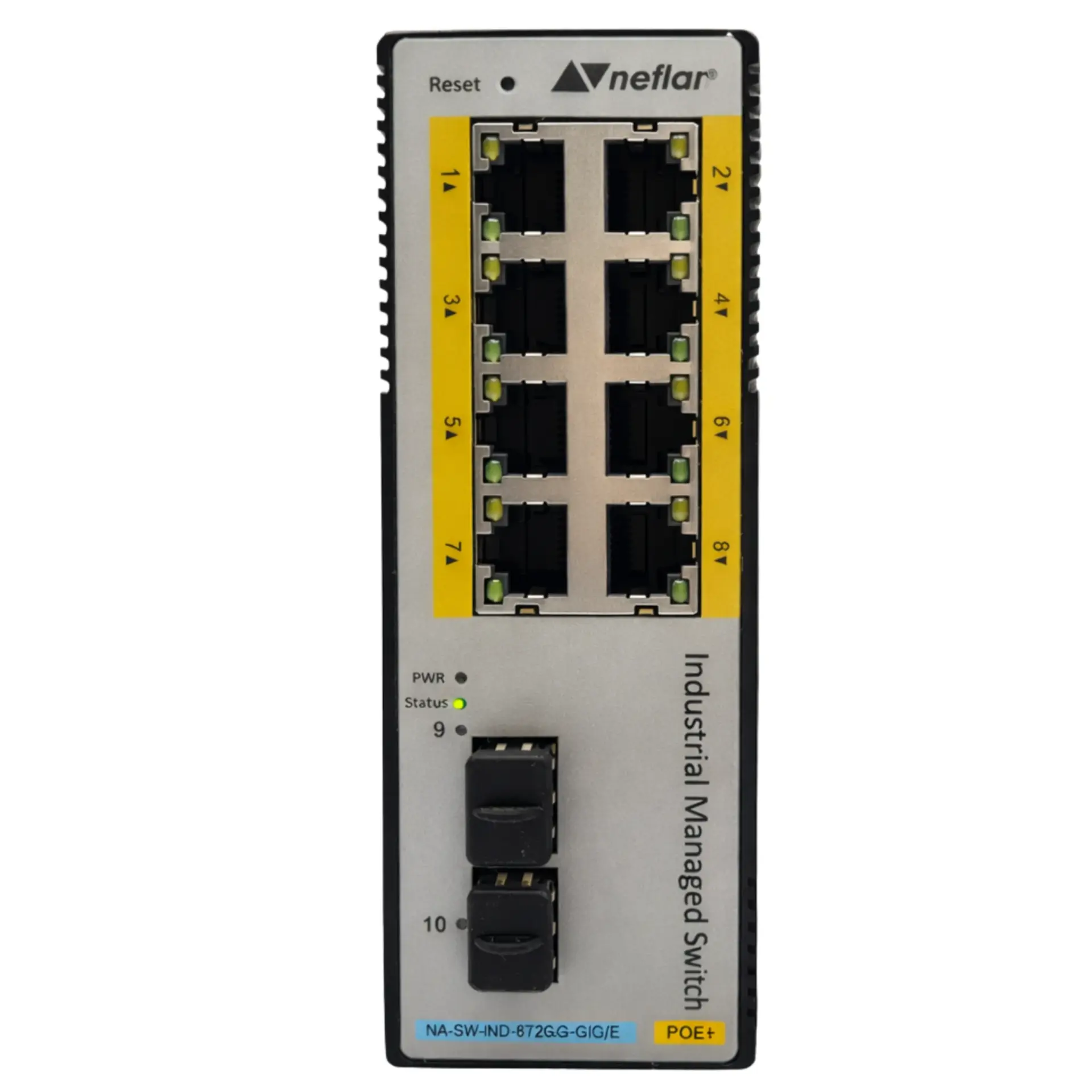Endüstriyel POE Switch 8 Port Gigabit Ethernet + 2 Port Gigabit SFP 240W